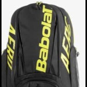 Babolat Pure Aero tennis backpack. This specific black and yellow colorway